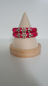 Silk Thread Bangles - Set of 2 - Floral