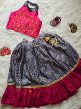 Pink & Grey Lehenga Set