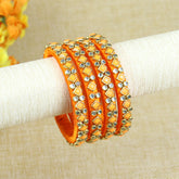 Silk Thread Bangles for Kids- Orange