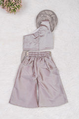 Grey Silk Indo Western Coord Set