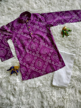 Bandhini Kurta Set - Purple