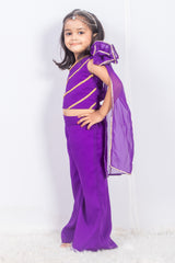 Georgette Indo western Coord Set