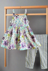 Floral Sleeveless Style Coord Set - Purple