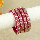 Silk Thread Bangles for Kids- Pink