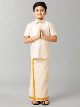 Tissue Jari Shirt Dhoti Set - Gold