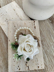 Pearls White Rose Bracelet