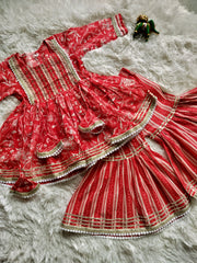 Hand emroidered Floral Sharara Set