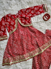 Designer Bandhini Afghani Set