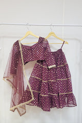Wine Foil Printed Lehenga Set