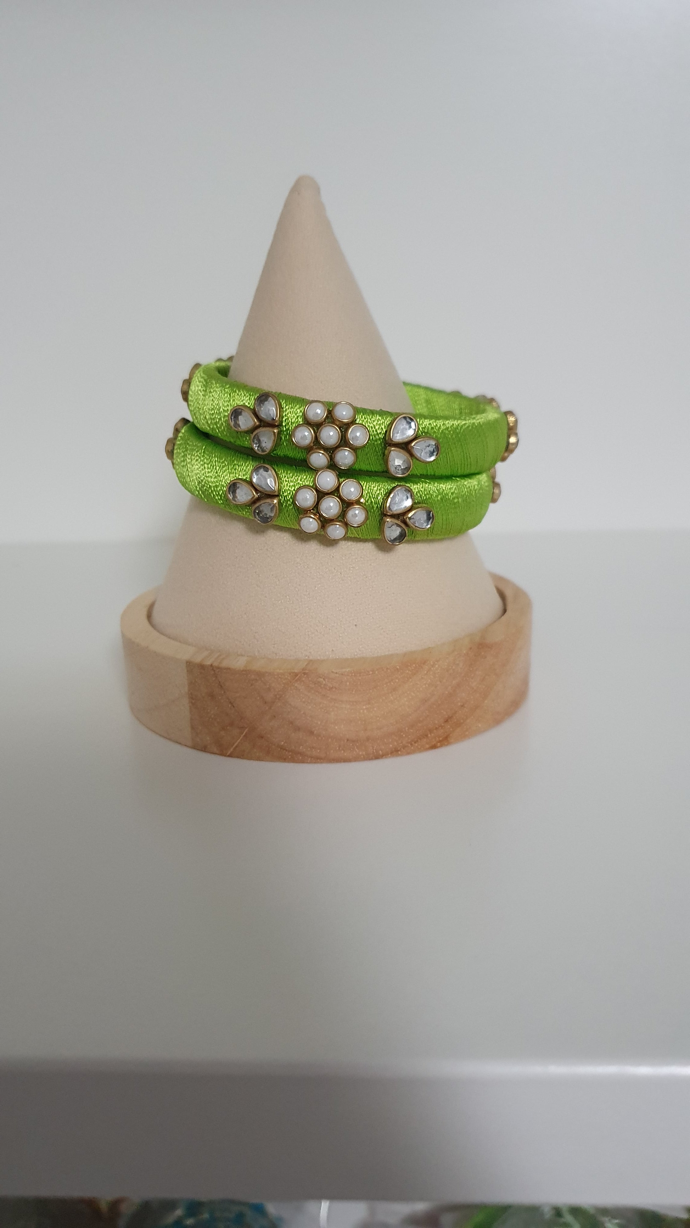 Silk Thread Bangles - Set of 2 - Floral