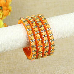 Silk Thread Bangles for Kids- Orange