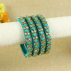 Silk Thread Bangles for Kids- Teal