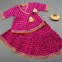 Angrakha Kurti and Skirt Set