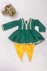 Bottle Green and Mustard Tulip Pants Set