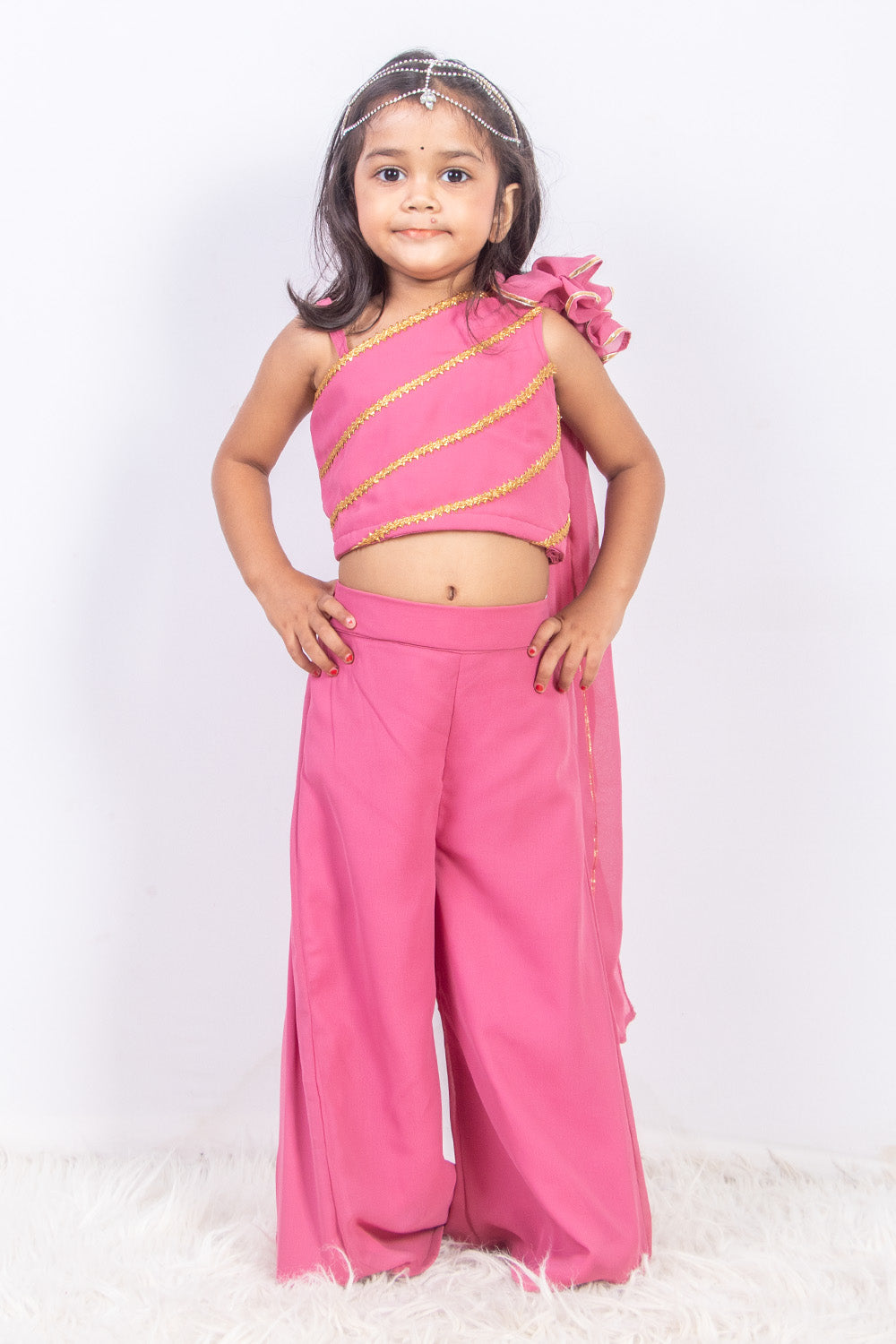 Georgette Indo western Coord Set