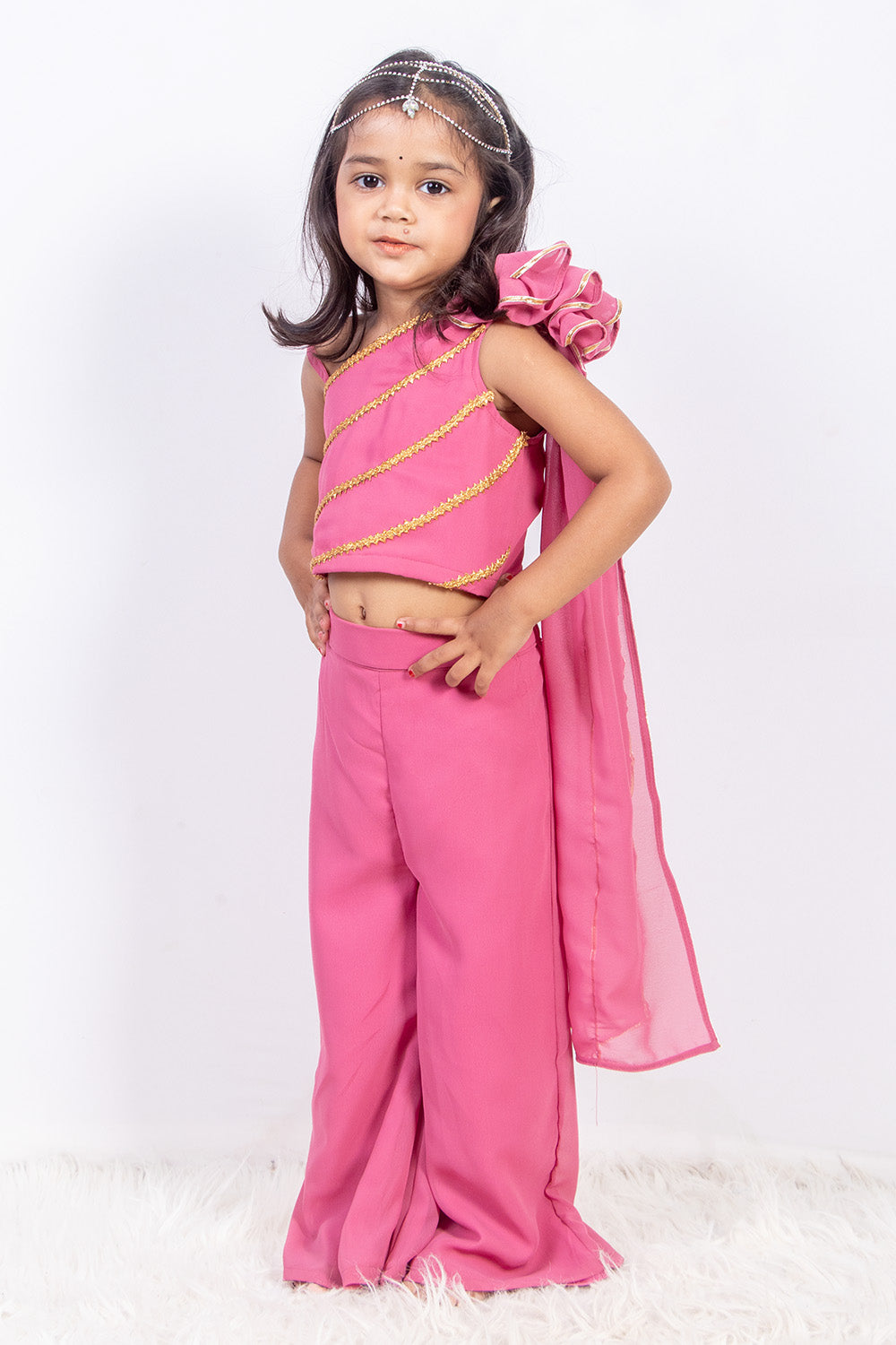 Georgette Indo western Coord Set