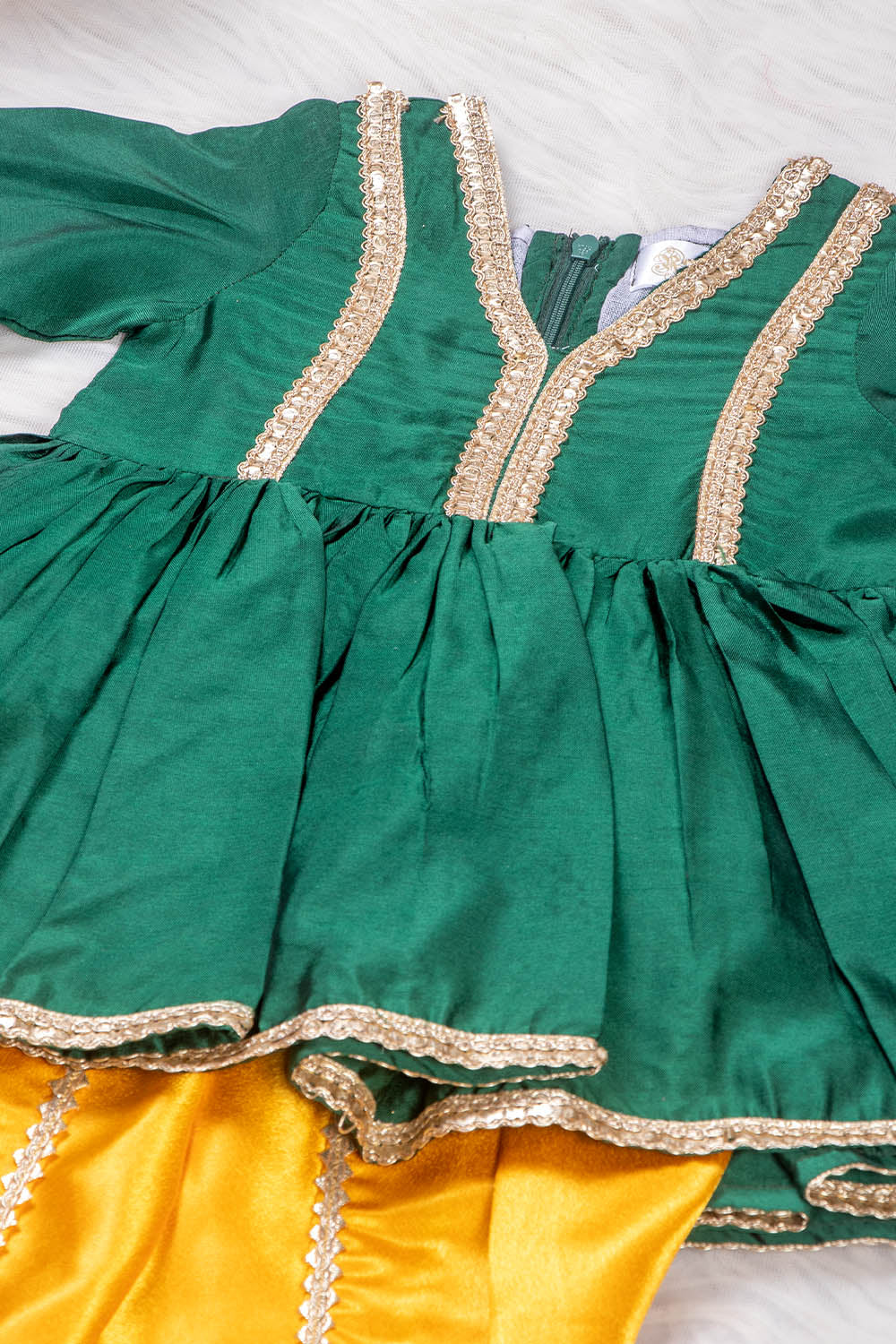 Bottle Green and Mustard Tulip Pants Set