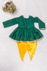 Bottle Green and Mustard Tulip Pants Set