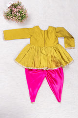 Mehandi Green and Pink Tulip Pants Set