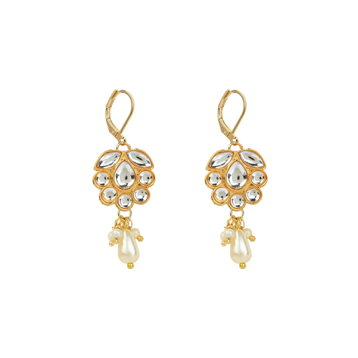 Kids Ethnic Kundan Earrings - White