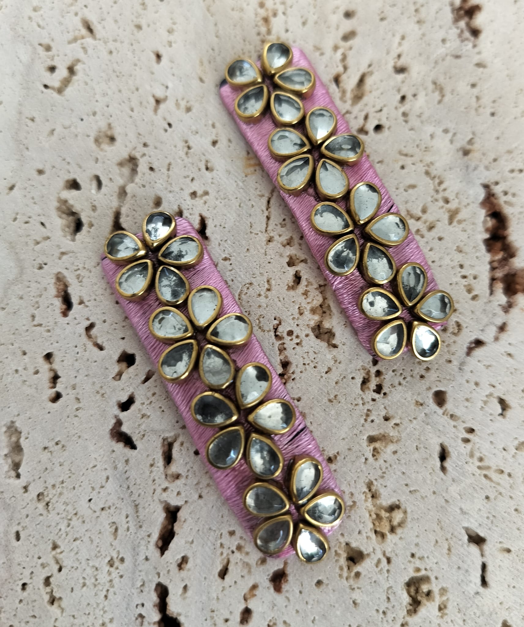 Silk Thread Kundan Hand Crafted - Hair Clips