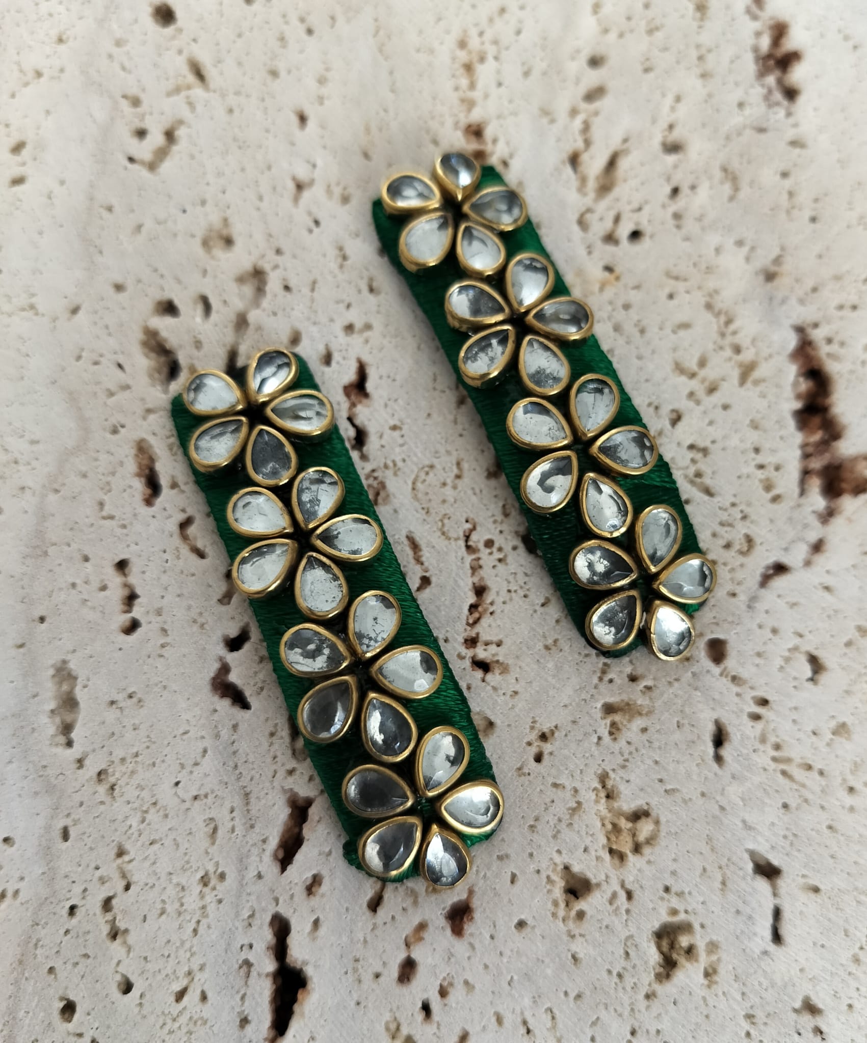Silk Thread Kundan Hand Crafted - Hair Clips