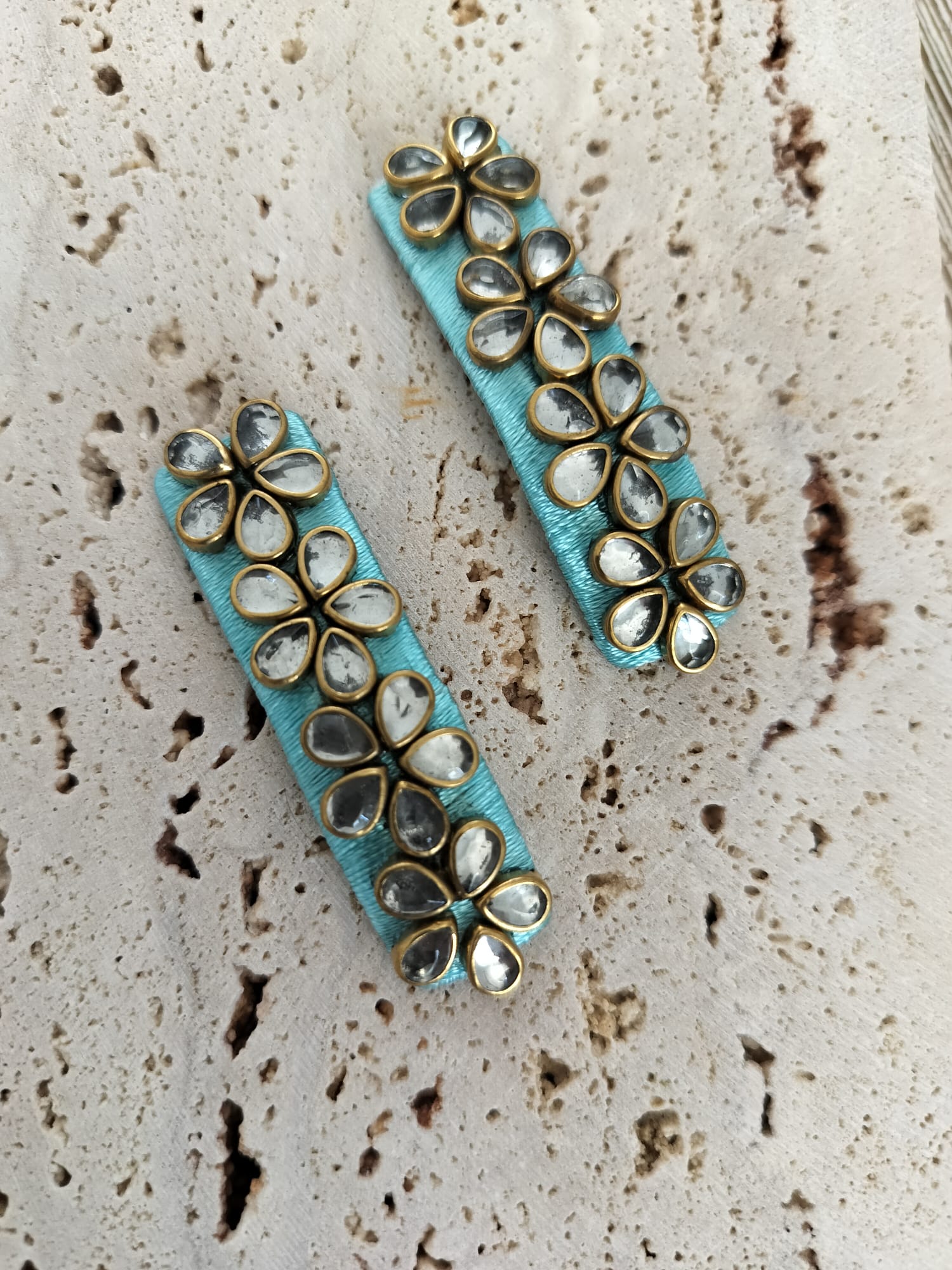 Silk Thread Kundan Hand Crafted - Hair Clips