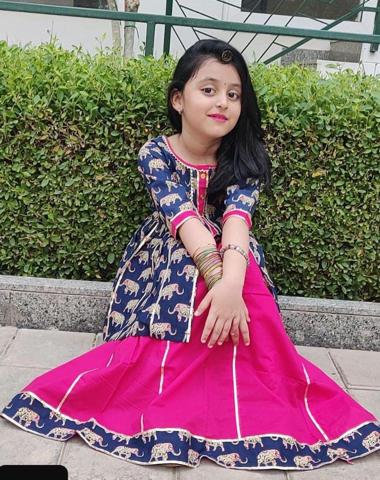 Elephant Print Lehnga Set
