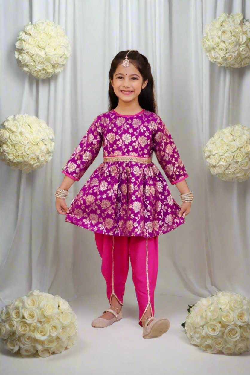 Classy Silk Peplum top with Silk Tulip Pants