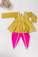 Mehandi Green and Pink Tulip Pants Set