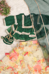 Organza Lehenga with Potli Bag