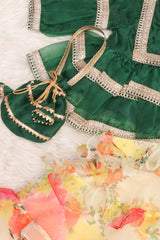 Organza Lehenga with Potli Bag