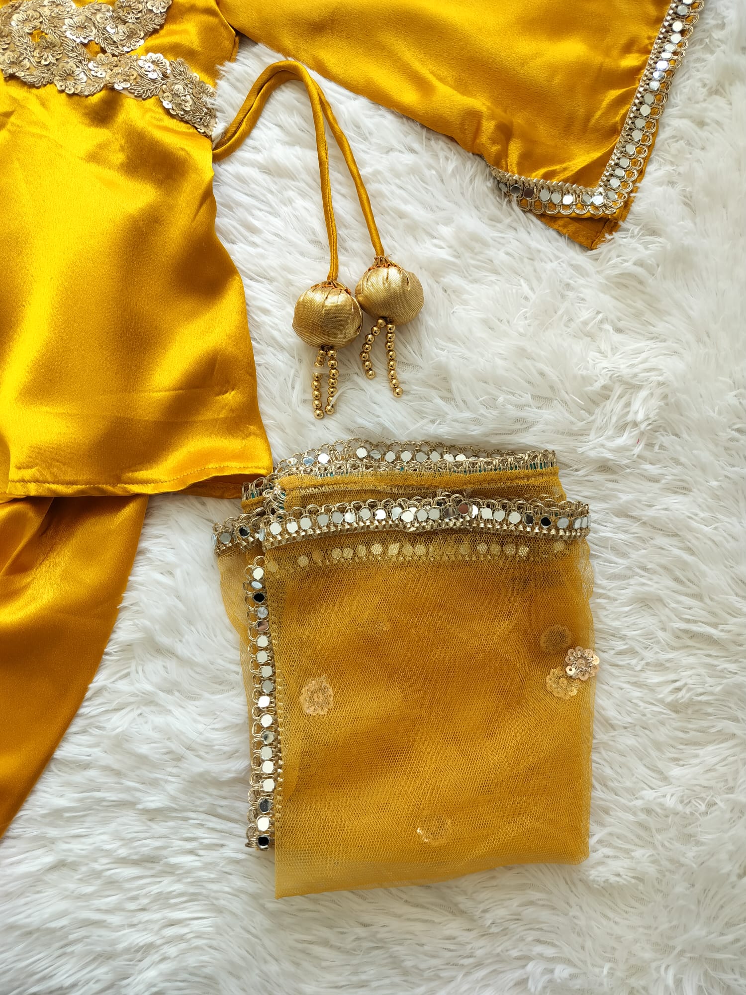 Satin Suit With Tulip Pants
