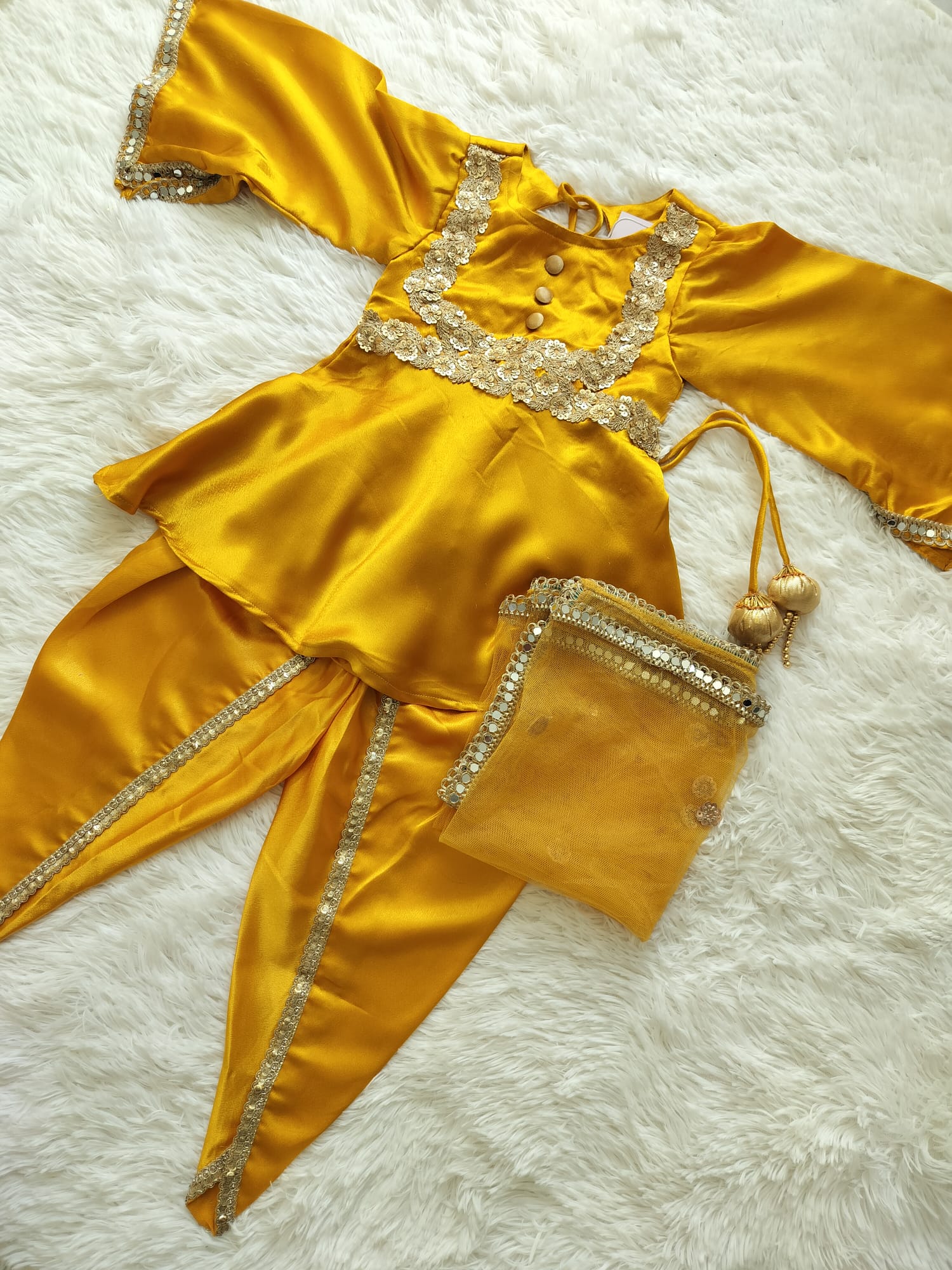 Satin Suit With Tulip Pants