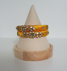 Silk Thread  Kundan Bangles - Set of 2